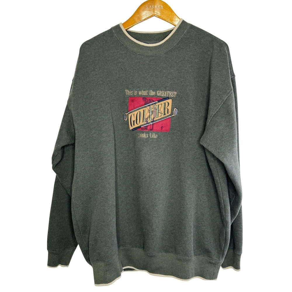 Vintage Greatest Golfer Sweatshirt XL Green